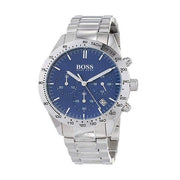 Hugo Boss Talent Chronograph Blue Dial Silver Steel Strap Watch for Men - 1513582
