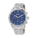 Hugo Boss Talent Chronograph Blue Dial Silver Steel Strap Watch for Men - 1513582