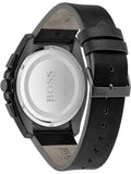 Hugo Boss Champion Chronograph Black Dial Black Leather Strap Watch for Men - 1513880