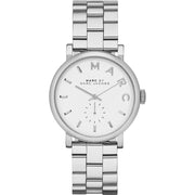 Marc Jacobs Baker White Dial Silver Steel Strap Watch for Women - MBM3246