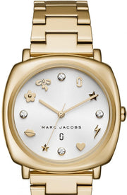 Marc Jacobs Mandy White Dial Gold Steel Strap Watch for Women - MJ3573