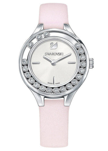 Swarovski Lovely Crystals Silver Dial Pink Leather Strap  display picture 1
