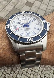 Breitling Superocean 42mm White Dial Silver Steel Strap Watch for Men - A17366D81A1A1