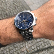 Tissot PRC 200 Chronograph Blue Dial Silver Steel Strap Watch For Men - T114.417.11.047.00