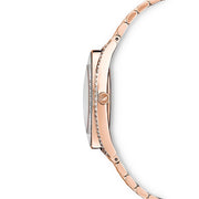 Swarovski Crystalline Aura Silver Dial Rose Gold Steel Strap Watch for Women - 5519459