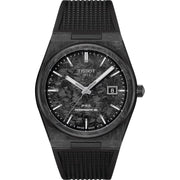 Tissot PRX Powermatic 80 Carbon Black Dial Black Rubber Strap Watch for Men - T137.907.97.201.00