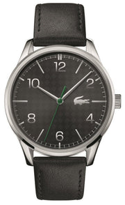 Lacoste Vienna Black Dial Balck Leather Strap Watch for Men - 2011074