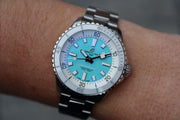 Breitling Superocean Automatic 36 Turquoise Dial Silver Steel Strap Watch for Men - A17377211C1A1