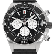 Breitling Super Chronomat B01 44 Black Dial Black Rubber Strap Watch for Men - AB0136251B1S1