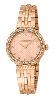 Just Cavalli Chiarezza Snake Core Rose Gold Dial Rose Gold Steel Strap Watch for Women - RC5L078M0045