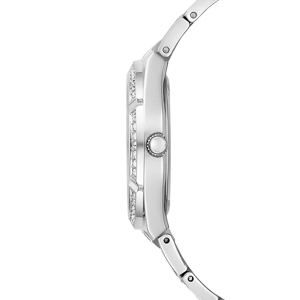 Guess Allara Quartz Silver Dial Silver Steel Strap Watch For Women - GW0604L1