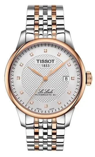 Tissot Le Locle Powermatic 80 Diamonds Silver Dial Two Tone Steel Strap Watch For Men - T006.407.22.036.01