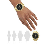 Hugo Boss Trace Chronograph Black Dial Gold Steel Strap Watch For Men - 1514006