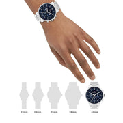 Tommy Hilfiger Tyson Chronograph Blue Dial Silver Steel Strap Watch For Men - 1710588