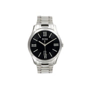 Hugo Boss Governer Black Dial Silver Steel Strap Watch for Men - 1513488
