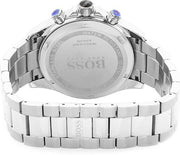 Hugo Boss Driver Chronograph Black Dial Silver Steel Strap Watch for Men - 1512883