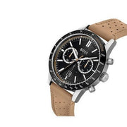 Hugo Boss Allure Chronograph Black Dial Brown Leather Strap Watch for Men - 1513964