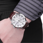 Hugo Boss Navigator Chronograph White Dial Brown Leather Strap Watch for Men - 1513495