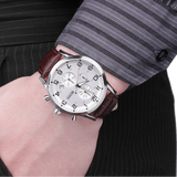 Hugo Boss Navigator White Dial Brown Leather Strap Watch for Men - 1513495