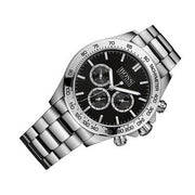 Hugo Boss Ikon Chronograph Black Dial Silver Steel Strap Watch for Men - 1512965