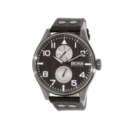 Hugo Boss Aeroliner Maxx Quartz Black Dial Black Nylon Strap Watch For Men - HB1513086