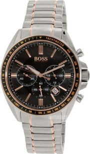 Hugo Boss Driver Sport Chronograph Grey Dial Two Tone Steel Strap Watch for Men - 1513094
