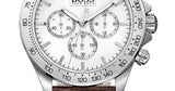 Hugo Boss Ikon Chronograph White Dial Brown Leather Strap Watch for Men - 1513175