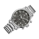 Hugo Boss Aeroliner Chronograph Black Dial Silver Steel Strap Watch for Men - 1513181