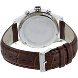 Hugo Boss Jet Chronograph Silver Dial Brown Leather Strap Watch for Men - 1513280