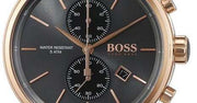 Hugo Boss Jet Chronograph Grey Dial Brown Leather Strap Watch for Men - 1513281