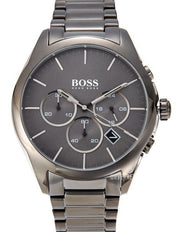 Hugo Boss Classic Chronograph Grey Dial Grey Steel Strap Watch for Men - 1513364