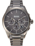 Hugo Boss Classic Chronograph Grey Dial Grey Steel Strap Watch for Men - 1513364