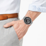 Hugo Boss Intensity Chronograph Black Dial Silver Steel Strap Watch For Men - 1513680
