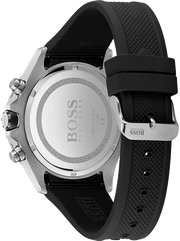 Hugo Boss Globetrotter Chronograph Black Dial Black Silicone Strap Watch for Men - 1513820