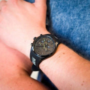 Hugo Boss Distinct Chronograph Black Dial Black Silicone Strap Watch for Men - 1513859