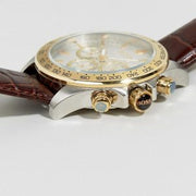 Hugo Boss Ikon Chronograph White Dial Brown Leather Strap Watch for Men - 1513174