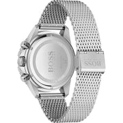 Hugo Boss Admiral Chronograph Black Dial Silver Mesh Bracelet Watch for Men - 1513904