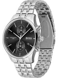 Hugo Boss Associate Chronograph Black Dial Silver Steel Strap Watch for Men - 1513869