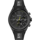 Hugo Boss Distinct Chronograph Black Dial Black Silicone Strap Watch for Men - 1513859