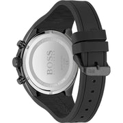Hugo Boss Distinct Chronograph Black Dial Black Silicone Strap Watch for Men - 1513859