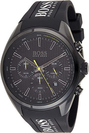 Hugo Boss Distinct Chronograph Black Dial Black Silicone Strap Watch for Men - 1513859