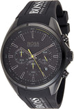 Hugo Boss Distinct Chronograph Black Dial Black Silicone Strap Watch for Men - 1513859