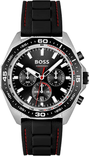 Hugo Boss Energy Chronograph Black Dial Black Silicon Strap Watch For Men - 1513969