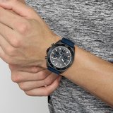 Hugo Boss Energy Chronograph Grey Dial Blue Rubber Strap Watch For Men - 1513972