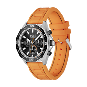 Hugo Boss Energy Chronograph Black Dial Orange Rubber Strap Watch For Men - 1513970