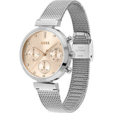 Hugo Boss Flawless Chronograph Pink Dial Silver Mesh Bracelet Watch for Women - 1502625