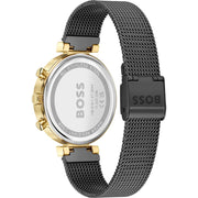 Hugo Boss Flawless Chronograph Black Dial Black Mesh Bracelet Watch for Women - 1502627