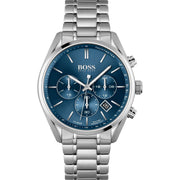 Hugo Boss Associate Chronograph Blue Dial Silver Steel Strap Watch for Men - 1513839