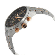 Hugo Boss Grand Prix Chronograph Black Dial Two Tone Steel Strap Watch for Men - 1513473