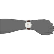 Hugo Boss Jet Chronograph Silver Dial Brown Leather Strap Watch for Men - 1513280